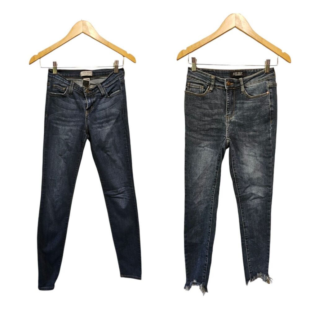 (2) JUDY BLUE‎ Jeans Skinny Fit Size 1/25 RAW HEM 2 Pairs!